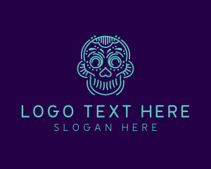 Spooky Ornate Skull  Logo