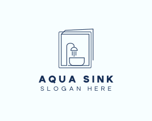 Sink - Minimalist Shower Sink logo design