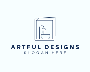 Minimalist Shower Sink  logo design