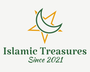 Islam - Moon Star Islamic Symbol logo design