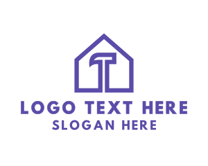 Land - Purple Hammer House logo design