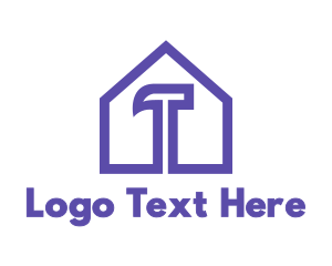 Rent - Purple Hammer House logo design