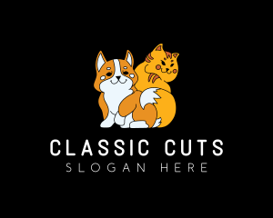 Cute Dog Cat logo design