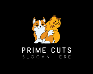 Cute Dog Cat logo design