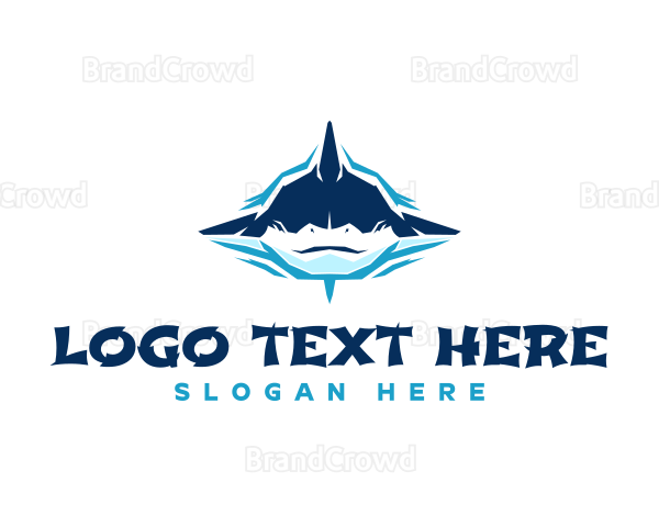 Marine Geometric Shark Logo