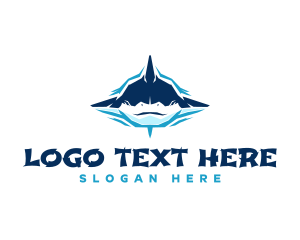 Fisherman - Marine Geometric Shark logo design
