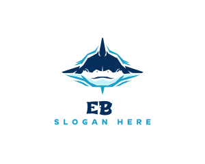 Fish - Marine Geometric Shark logo design