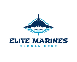 Marine Geometric Shark logo design