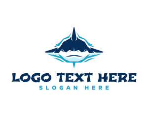 Marine Geometric Shark Logo