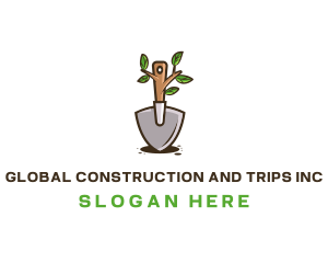 Organic Shovel Plant Logo