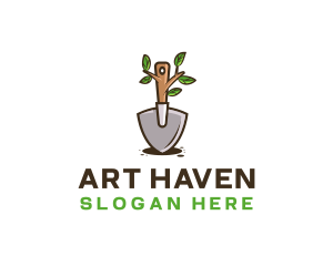 Organic Shovel Plant logo design