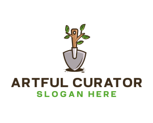 Organic Shovel Plant logo design