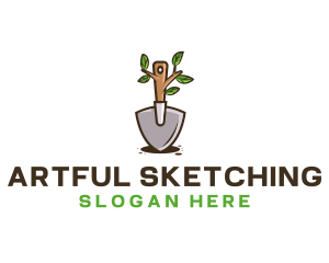 Organic Shovel Plant logo design