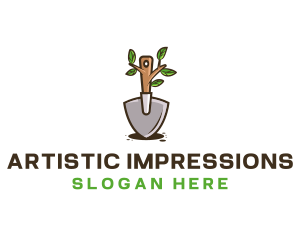 Organic Shovel Plant logo design