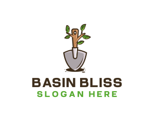 Organic Shovel Plant logo design