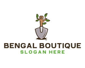 Organic Shovel Plant logo design