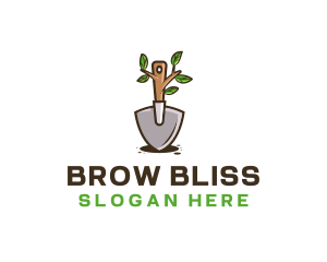 Organic Shovel Plant logo design