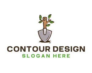 Organic Shovel Plant logo design