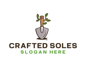 Organic Shovel Plant logo design