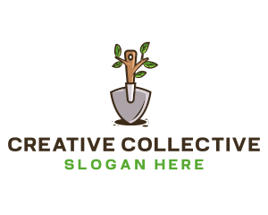 Organic Shovel Plant logo design