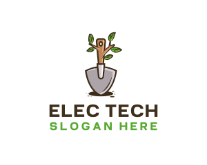 Organic Shovel Plant logo design