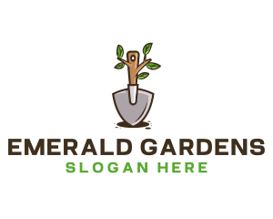 Organic Shovel Plant logo design