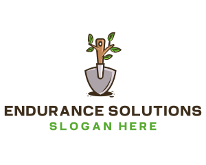 Organic Shovel Plant logo design