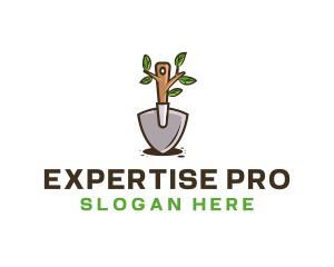 Organic Shovel Plant logo design