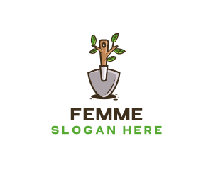 Organic Shovel Plant logo design