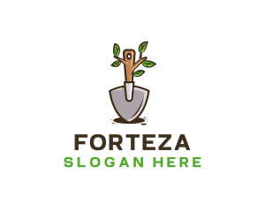 Organic Shovel Plant logo design