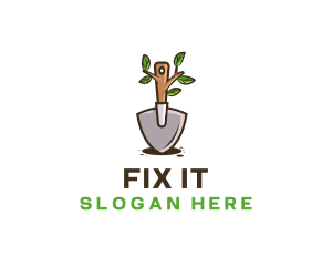 Organic Shovel Plant logo design