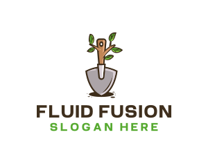 Organic Shovel Plant logo design