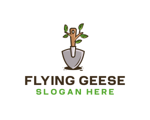 Organic Shovel Plant logo design