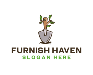 Organic Shovel Plant logo design