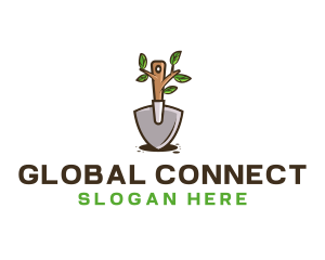 Organic Shovel Plant logo design