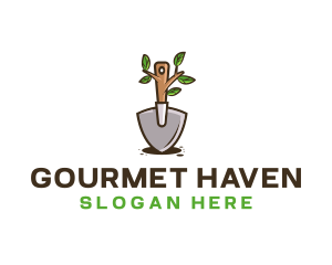 Organic Shovel Plant logo design