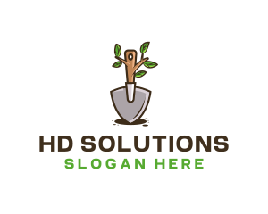 Organic Shovel Plant logo design