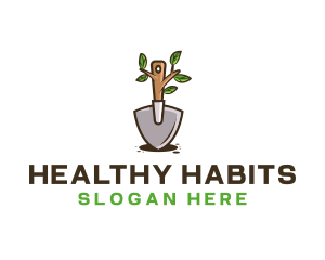 Organic Shovel Plant logo design