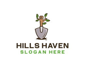 Organic Shovel Plant logo design