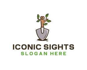 Organic Shovel Plant logo design