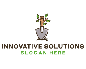 Organic Shovel Plant logo design