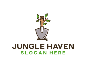 Organic Shovel Plant logo design