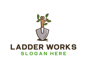 Organic Shovel Plant logo design