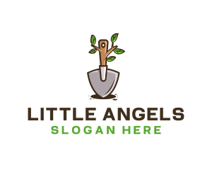 Organic Shovel Plant logo design