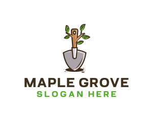 Organic Shovel Plant logo design