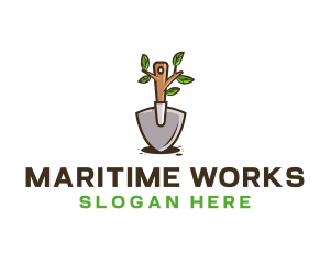 Organic Shovel Plant logo design