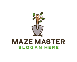 Organic Shovel Plant logo design