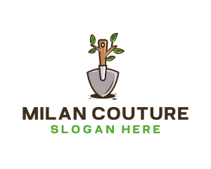 Organic Shovel Plant logo design