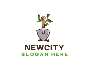 Organic Shovel Plant logo design