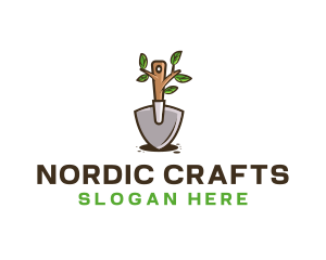 Organic Shovel Plant logo design